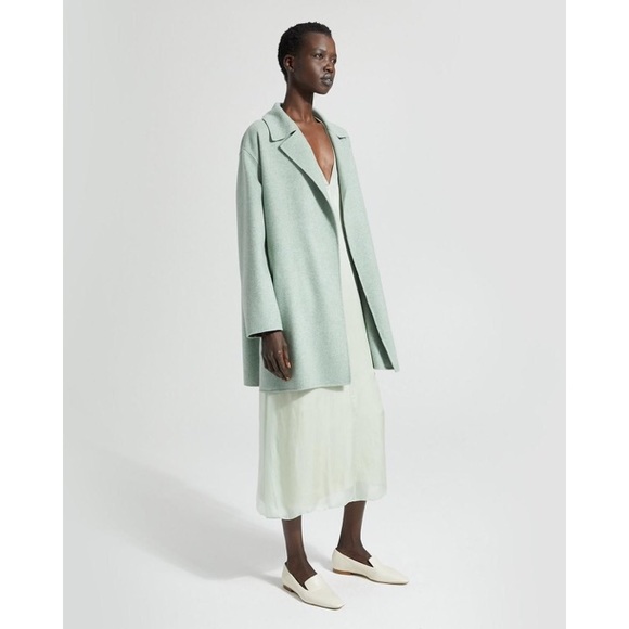 Theory Cashmere Blend Melange Overlay Coat - Picture 2 of 9